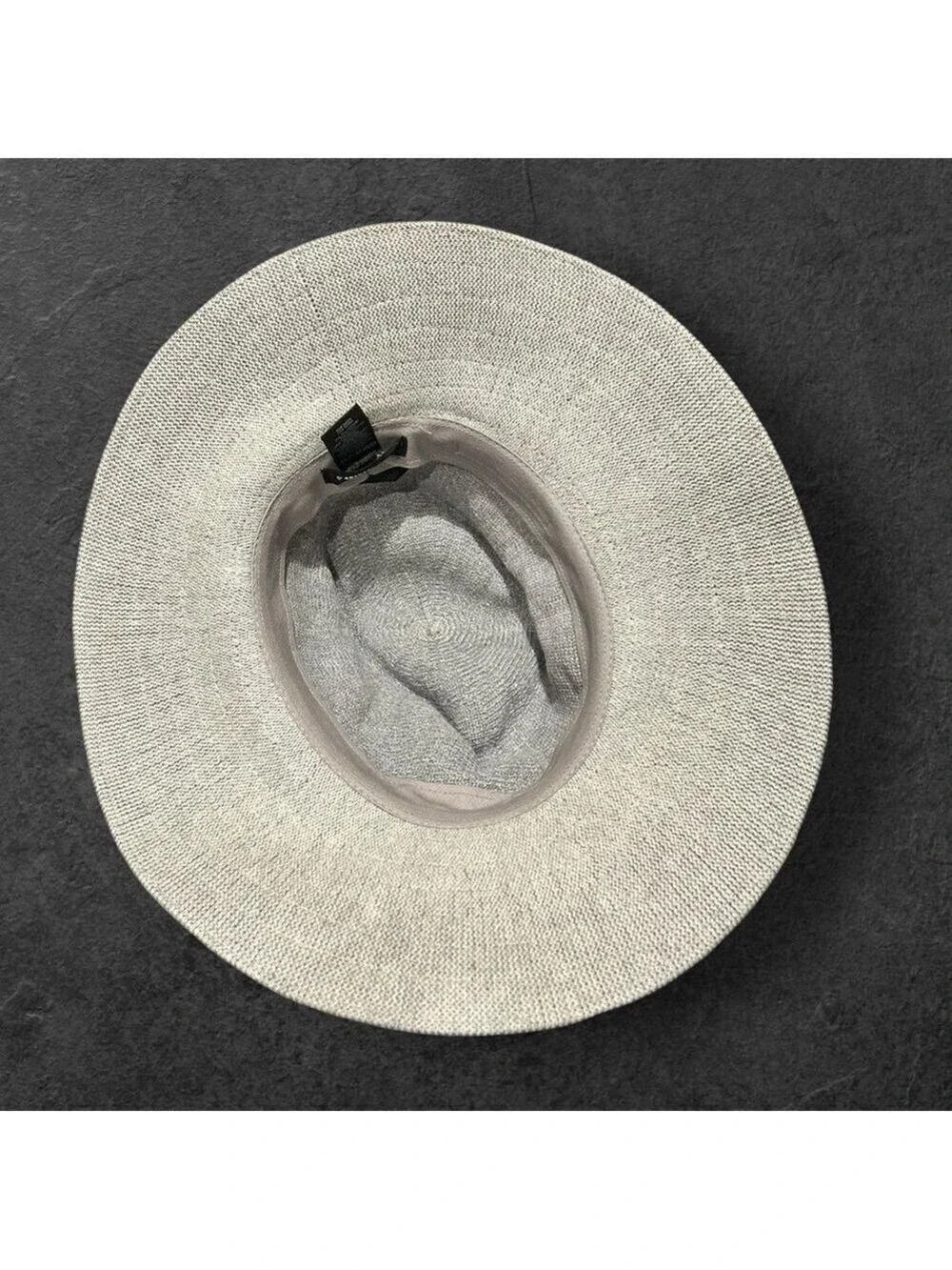 ANTHROPOLOGIE Wide Soft Brimmed Rancher Hat Heather Gray Zebra Band NWOT